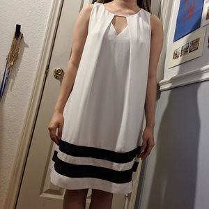 Forever 21 white & black stripes shift dress S